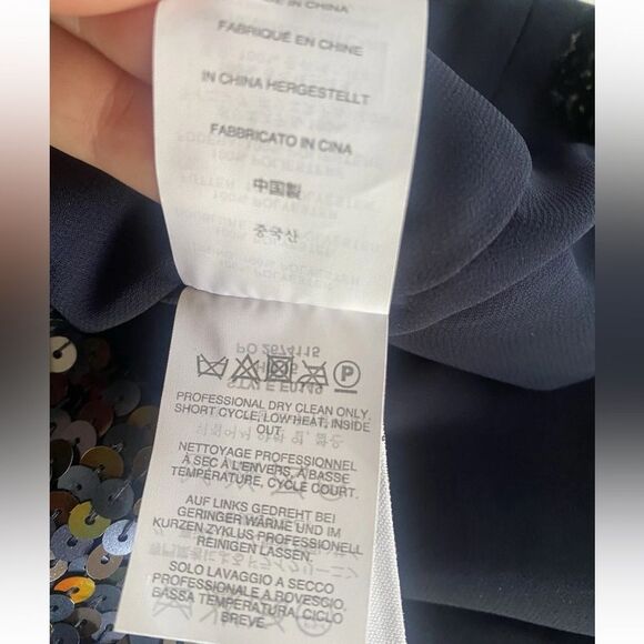 J Crew Collection Romper Sequin Starts Black Neckline  Lined Pockets Sz 6 - Picture 15 of 16